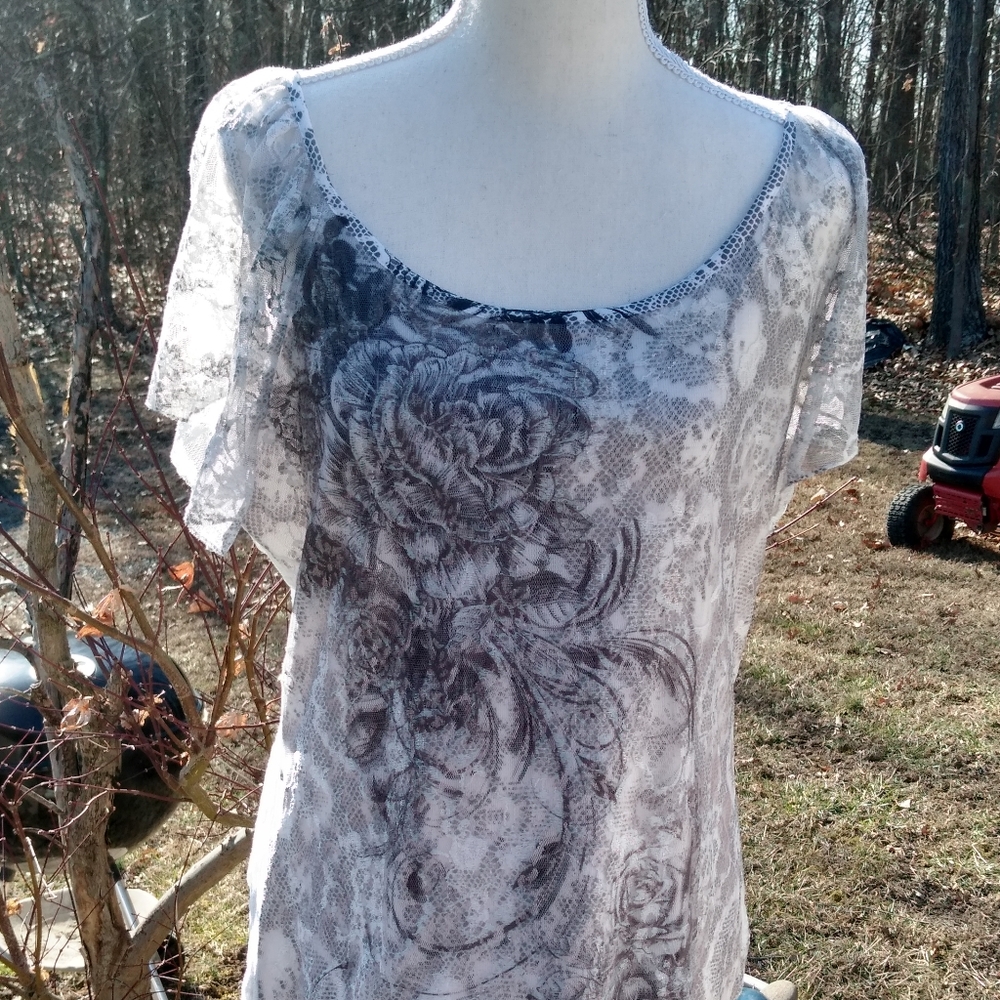 Brittany Black B&W Lace Sz S